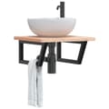 Miniatyrbilde 2 av 10: vidaXL Hyllebraketter for servant 2 stk svart trapes stål