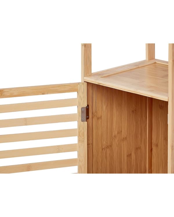Baderomshyller i Lyst Tre Bambus med Dør Minimalistisk Stil Design