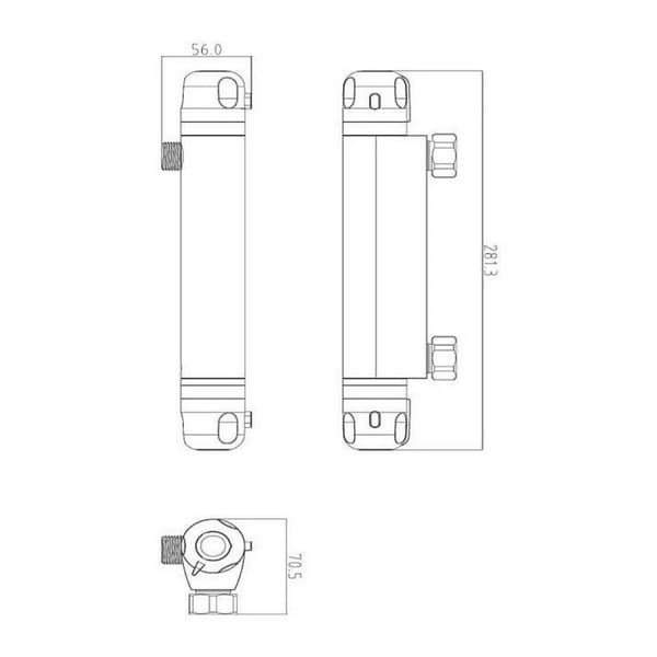Bimando-hana Rousseau Volga 2 Harmaa Messinki 15 cm Suihku