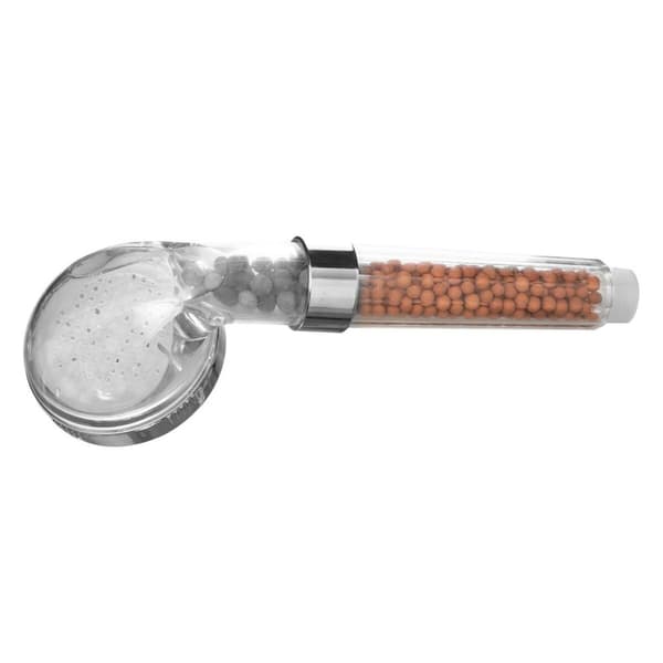 Brusehoved 5five Simply Smart Gennemsigtig ABS Chromsalt Ø 7,9 x 7,5 x 24,5 cm Mineralske og afslappende sten