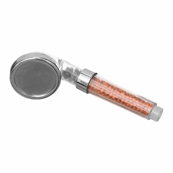 Brusehoved 5five Simply Smart Gennemsigtig ABS Chromsalt Ø 7,9 x 7,5 x 24,5 cm Mineralske og afslappende sten