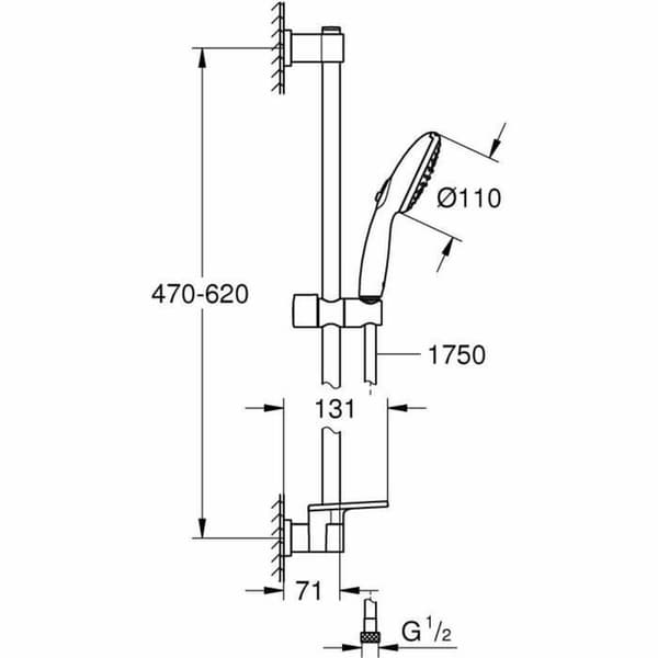 Duschpelare Grohe Vitalio Start 110 Plast
