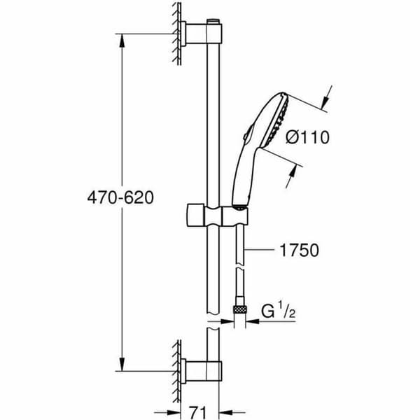 Duschpelare Grohe Vitalio Start 110 Silikon
