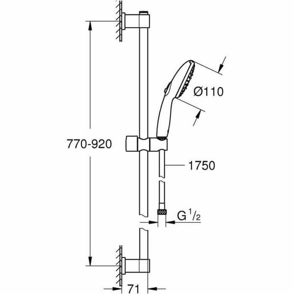 Duschpelare Grohe Vitalio Start 110 Plast