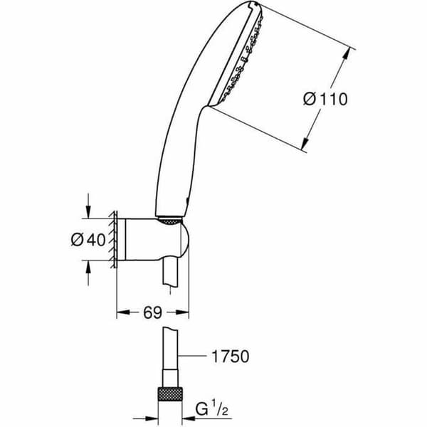 Brusehoved Grohe Plastik