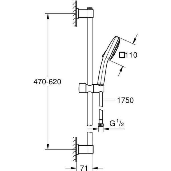 Duschpelare Grohe Vitalio Comfort 110 ABS Plast