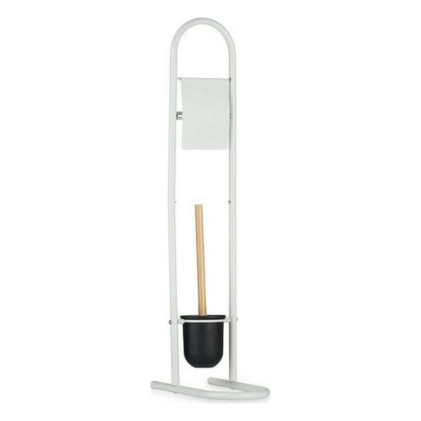 Toalettpappershållare med toalettborste Berilo CN-B0810P - 401 Vit 16 x 28,5 x 80,8 cm (4 antal)