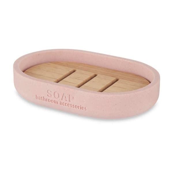 Tvålfat Berilo B5456BC-4 - 458 Rosa Harts Bambu 12,5 x 2,5 x 8,5 cm (6 antal)
