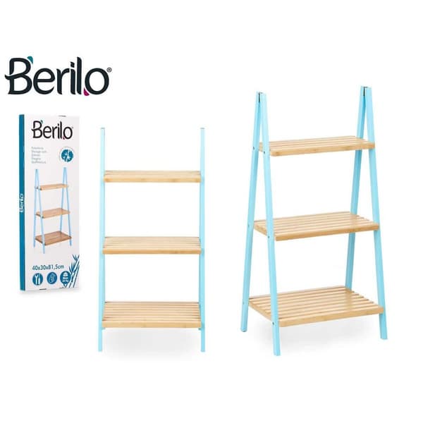 Badrumshyllor Berilo WR5504-3-433 Blå Naturell 40,3 x 81,5 x 30 cm