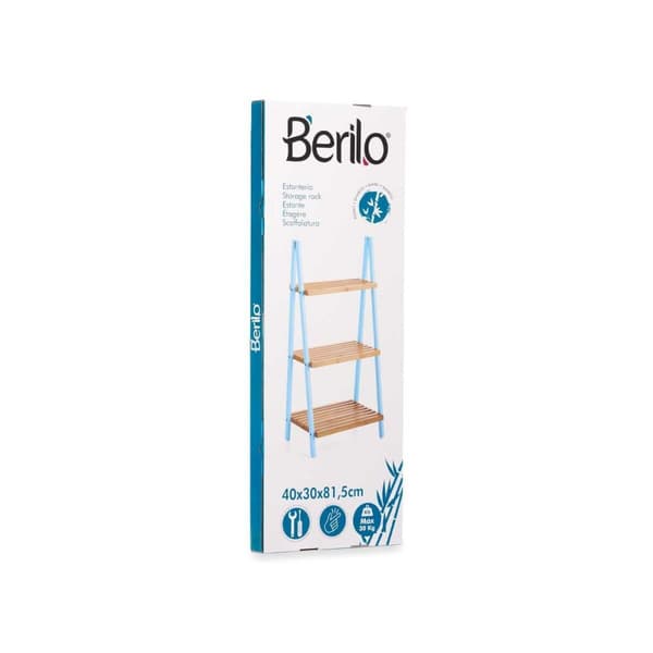 Badrumshyllor Berilo WR5504-3-433 Blå Naturell 40,3 x 81,5 x 30 cm