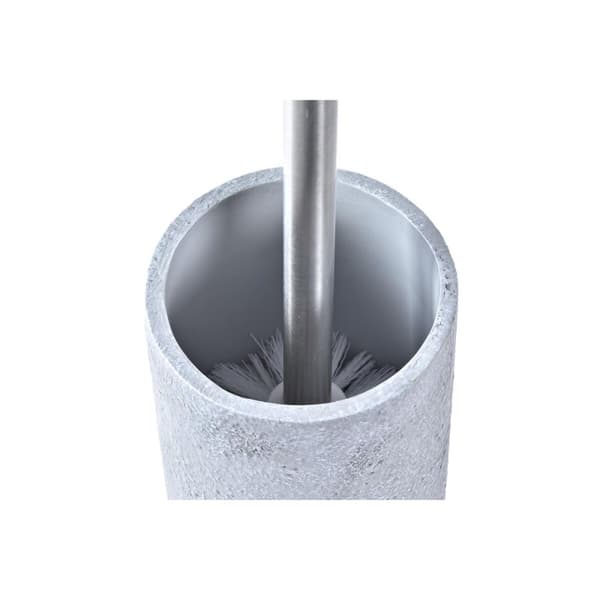 Toiletbørste DKD Home Decor Grå Sølvfarvet Rustfrit stål Cement Scandi 10 x 10 x 40 cm