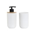 Miniatyrbillede 1 af 2: Conjunto de Banho DKD Home Decor Hvid Hvid/Sort Metal Bambus Stentøj Skandinavisk 30 x 40 cm 8 x 8 x 18 cm (2 enheder)