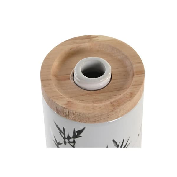 Sæbedispenser DKD Home Decor 8 x 9 x 17,5 cm Sort Hvid Stentøj