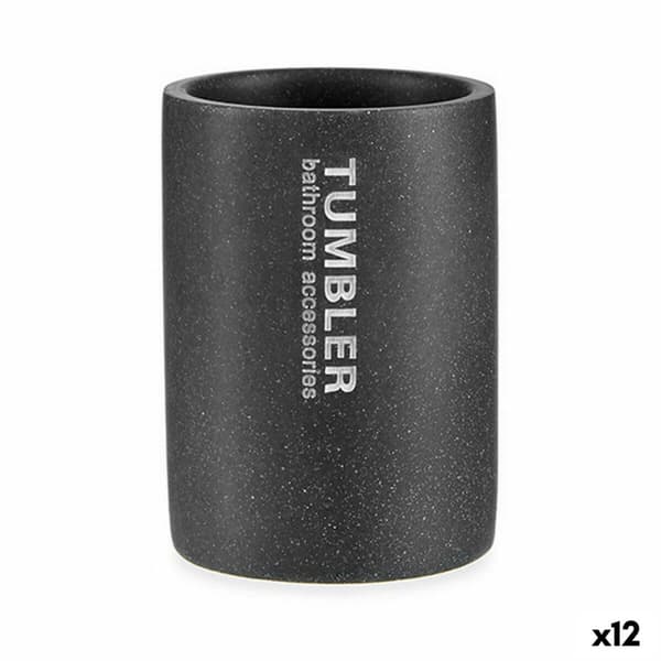 Tandbørsteholder Berilo Tumbler Grå Harpiks 7,5 x 10,2 x 7,5 cm (12 enheder)