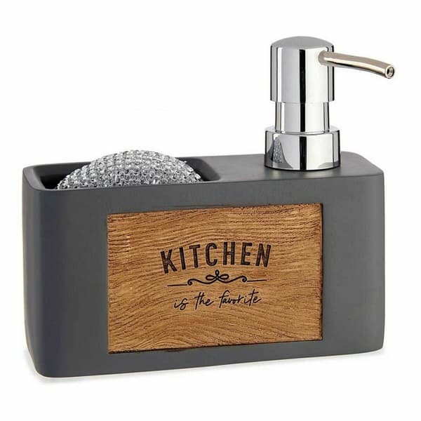 2-i-1 sæbedispenser til håndvasken Kinvara B5625B-A Polyesterharpisk 15 x 13 x 6 cm (12 enheder)