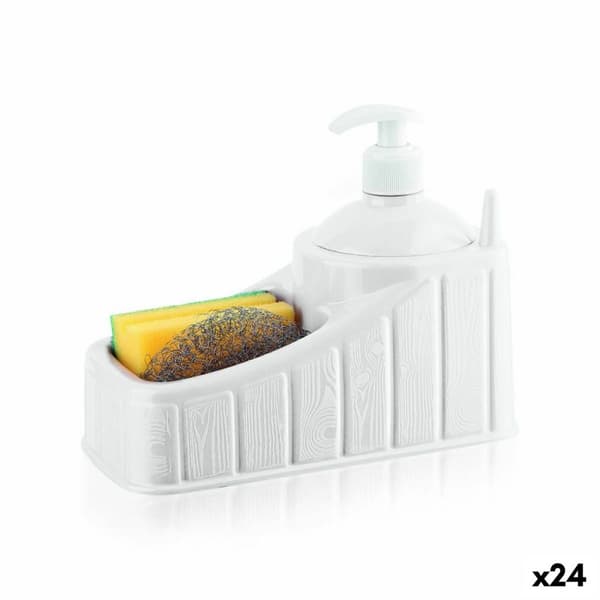 2-i-1 sæbedispenser til håndvasken Privilege Plastik 20 x 17 x 10 cm Hvid (24 enheder)