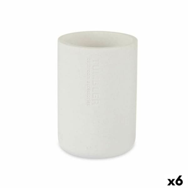 Tandbørsteholder Berilo B5456BC-2 - 450 Hvid Harpiks 7,8 x 10,5 x 7,8 cm (6 enheder)
