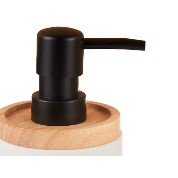 Sæbedispenser Berilo 91037 Hvid Træ Harpiks Plastik 9,5 x 18,5 x 7,8 cm (6 enheder)