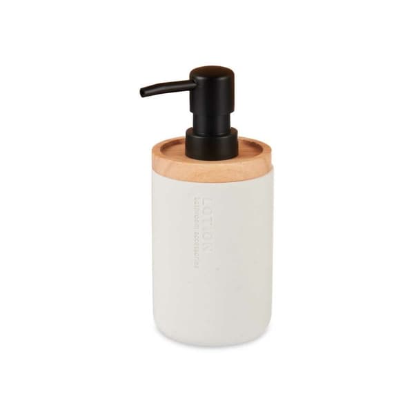 Sæbedispenser Berilo 91037 Hvid Træ Harpiks Plastik 9,5 x 18,5 x 7,8 cm (6 enheder)