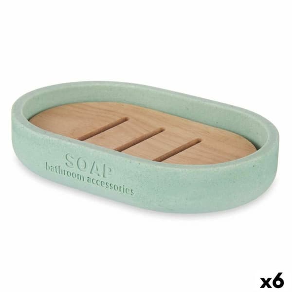 Sæbeskål Berilo B5456BC-4 - 456 Mint Harpiks Bambus 12,5 x 2,5 x 8,5 cm (6 enheder)