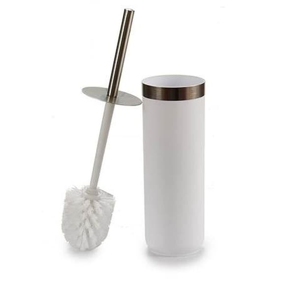 Toiletbørste Berilo BP15-005R-2 Hvid Sølvfarvet Plastik 9,5 x 38,5 x 9,5 cm (6 enheder)