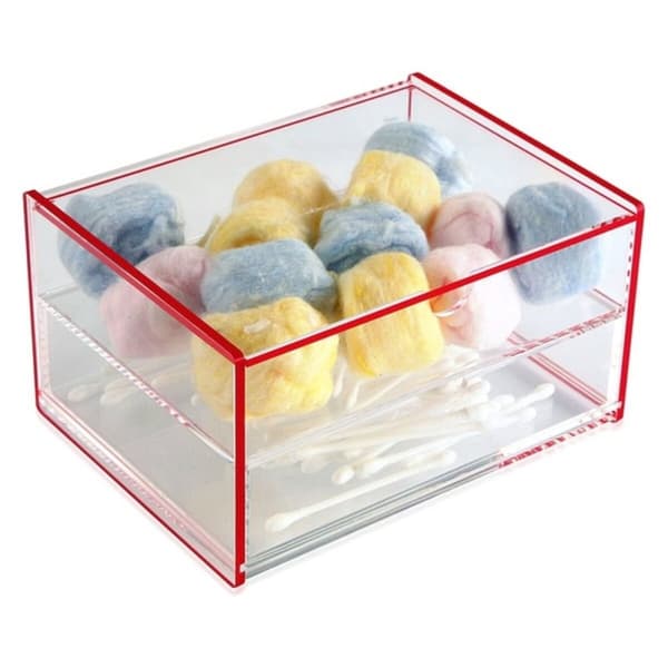 Boks med rom polypropylen (13 x 9,2 x 17,1 cm) - Rød