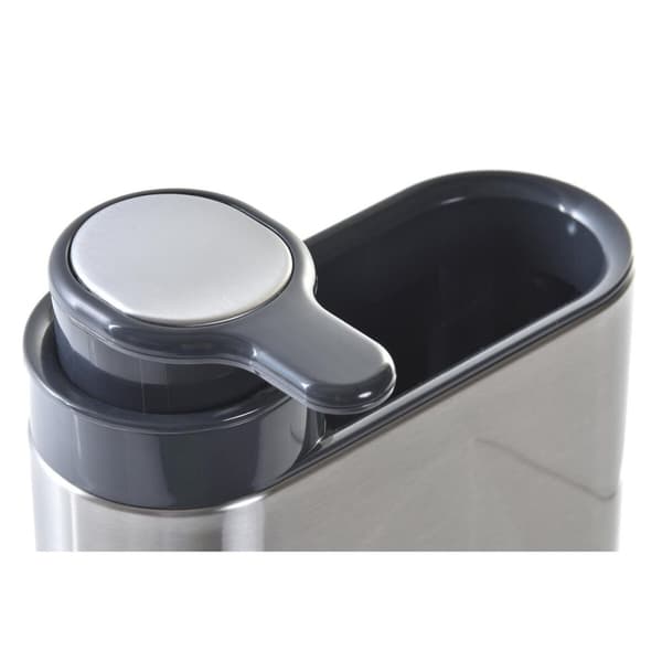 Såpeholder DKD Home Decor Svart Sølv Rustfritt stål ABS 18 x 13 x 16 cm Kjøkken