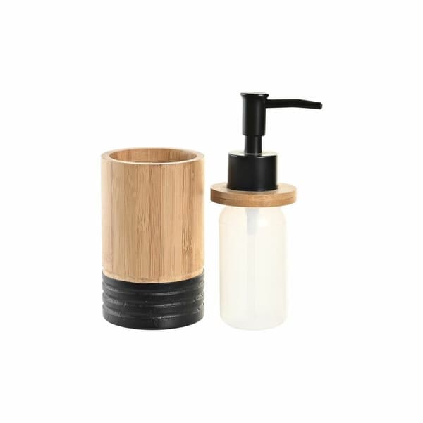 Såpedispenser DKD Home Decor Svart Naturell Bambus polypropylen