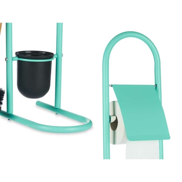 Toalettpapirholder med Børstestativ Berilo CN-B0810P - 402 Mint 16 x 28,5 x 80,8 cm (4 enheter)