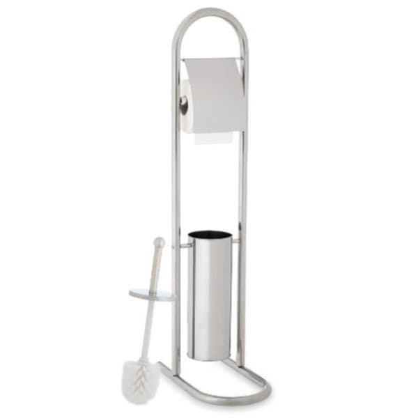 Toalettpapirholder med Børstestativ Berilo B0812 Sølv 17,5 x 29 x 80 cm (4 enheter)