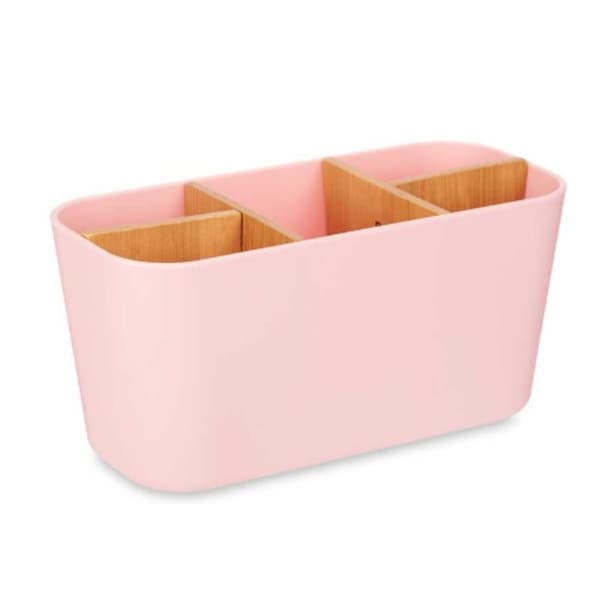 Tannbørste-holder Berilo B9045-PINK Rosa Bambus polypropylen 21 x 10 x 9 cm (6 enheter)