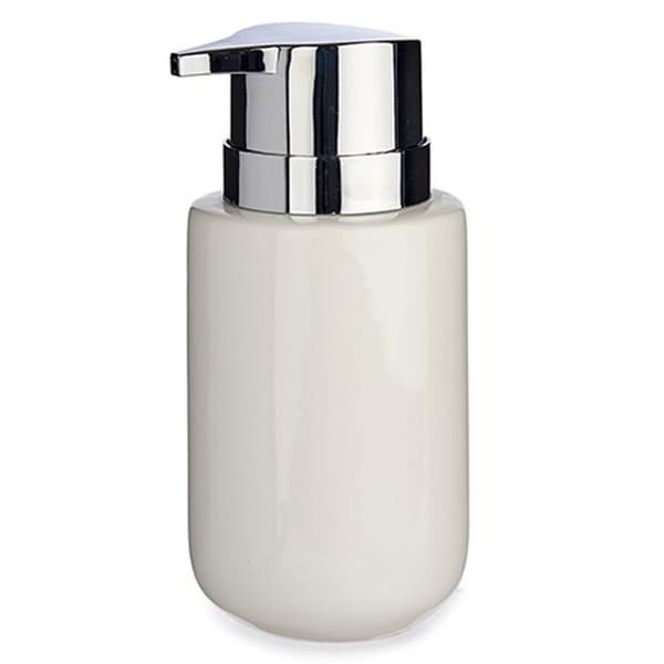 Såpedispenser Berilo J1017-A-BLANCO Hvit Sølv Metall Keramikk 300 ml 7 x 14,5 x 8,5 cm (6 enheter)