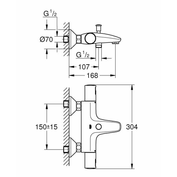 Bimando kran Grohe Messing