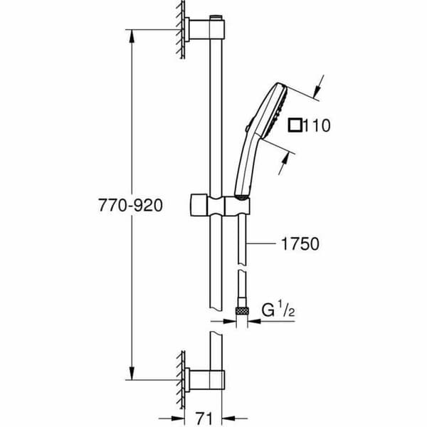 Dusjkolonne Grohe Vitalio Comfort 110 Silikon