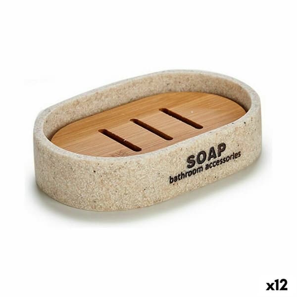 Saippuakuppi Berilo B5598-4 Beige Hartsi 8 x 2,5 x 12,5 cm 12,5 x 2,5 x 8,5 cm (12 osaa)