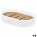 Pikkukuva 1 / 4: Saippuakuppi Berilo B5456BC-4 - 455 Valkoinen Hartsi Bambu 12,5 x 2,5 x 8,5 cm (6 osaa)