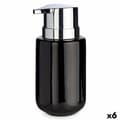 Pikkukuva 1 / 2: Saippua-annostelija Berilo J1017-A-NEGRO Musta Hopeinen Metalli Keraminen 350 ml 7 x 14,5 x 8,5 cm (6 osaa)