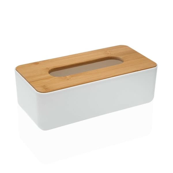 Nenäliina- tai huivilaatikko Versa Bambu polypropeeni 13,1 x 8,6 x 26,1 cm Valkoinen