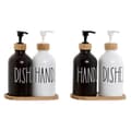 Miniatyrbild 1 av 3: Tvåldispenser Home ESPRIT Vit Svart Bambu Glas 350 ml 15,5 x 8 x 19 cm (2 antal)