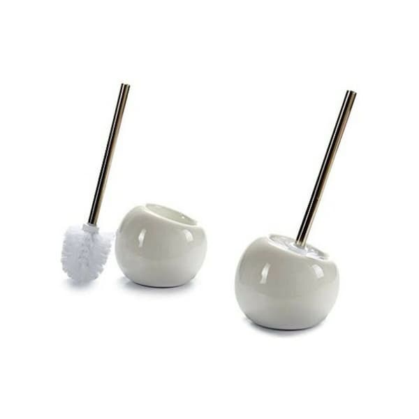 Toiletbørste Keramik Sølvfarvet Rustfrit stål 15 x 33,5 x 15 cm - Sort
