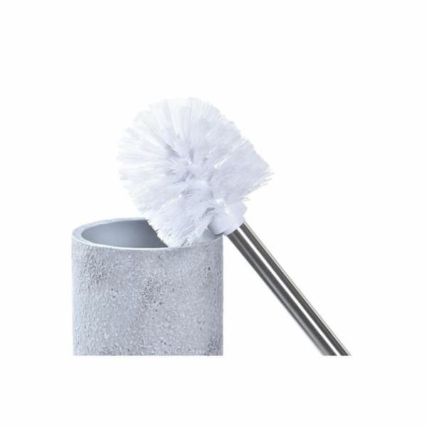 Toiletbørste DKD Home Decor Grå Sølvfarvet Rustfrit stål Cement Scandi 10 x 10 x 40 cm