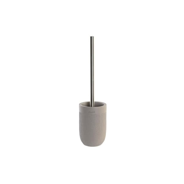 Toiletbørste DKD Home Decor 10 x 10 x 37 cm Grå Cement Rustfrit stål