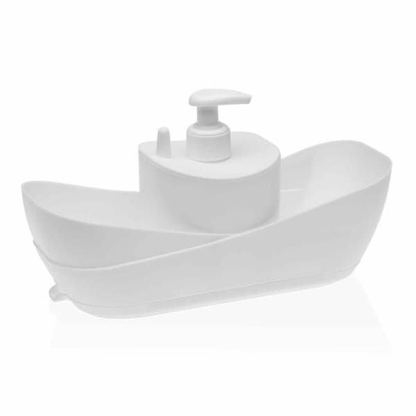 2-in-1 pesuaineannostelija keittiön altaaseen Versa polypropeeni 11 x 26 x 10 cm Valkoinen