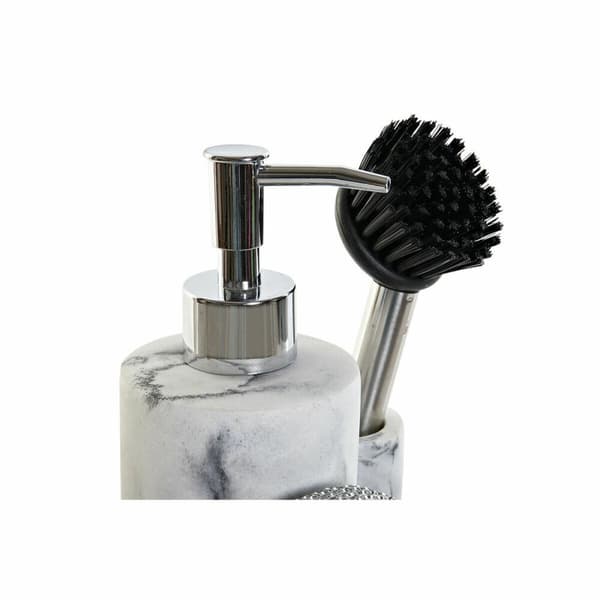 2-in-1 pesuaineannostelija keittiön altaaseen DKD Home Decor Hartsi Ruostumaton teräs 12,6 x 11,4 x 18,6 cm