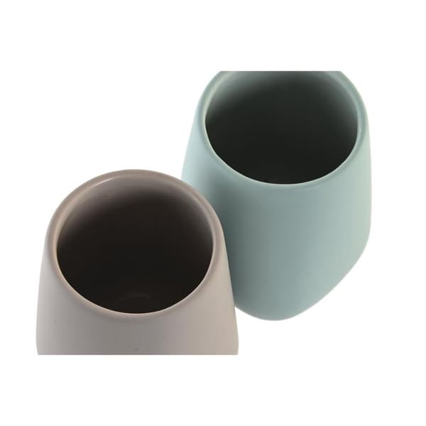 Hammasharjateline DKD Home Decor Vihreä Beige Dolomite 8 x 8 x 11 cm (2 osaa)