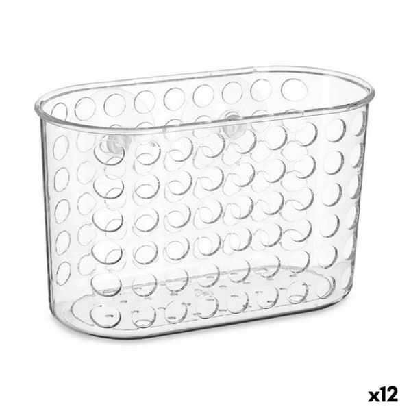 Støtte organizer til badeværelset Berilo 54160 Gennemsigtig PVC Plastik 19,3 x 12 x 9 cm (12 enheder)