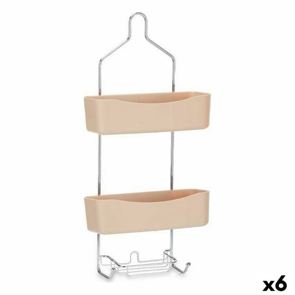 Badeværelse reol Berilo W7072 - 384 Beige Metal Plastik 28 x 60 x 14 cm (6 enheder)
