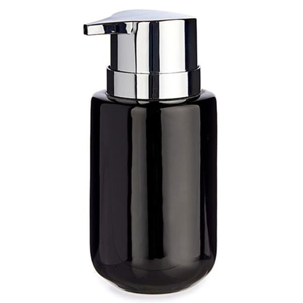 Sæbedispenser Berilo J1017-A-NEGRO Sort Sølvfarvet Metal Keramik 350 ml 7 x 14,5 x 8,5 cm (6 enheder)