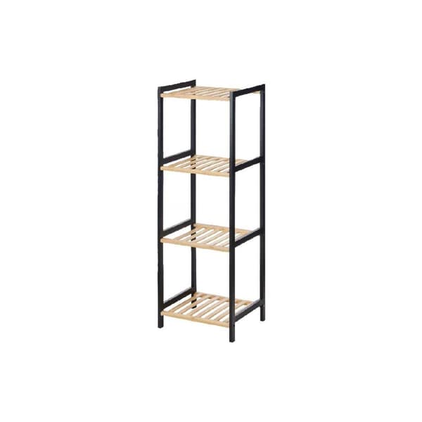 Badeværelse reol Berilo WR5503-4-459 Sort Natur 35 x 30 x 100 cm