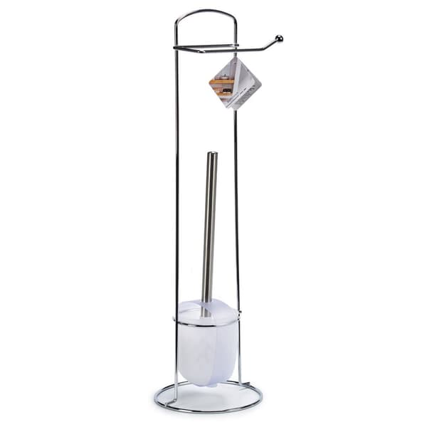 Vessapaperirullateline harjatelineellä Berilo W2930A Valkoinen Hopeinen Metalli 16,5 x 59 x 16,5 cm (6 osaa)